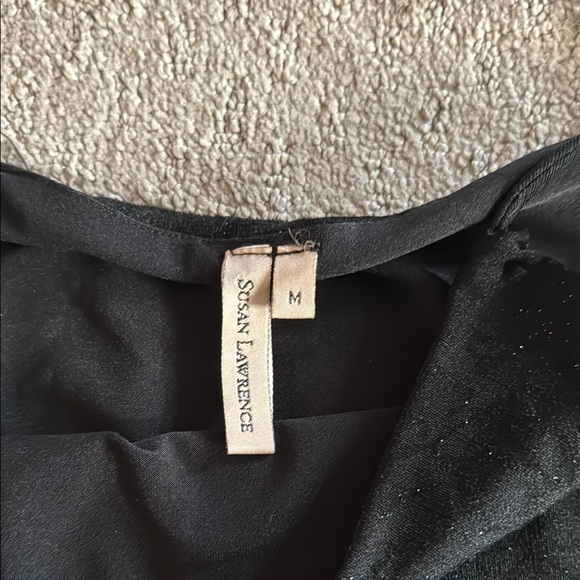 90’s Sparkly Black Squareneck Top - Picture 3 of 4